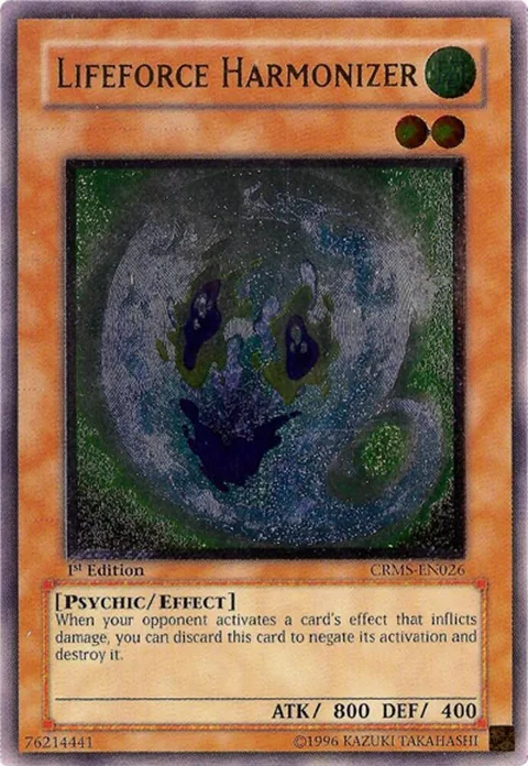 Lifeforce Harmonizer Ultimate Rare CRMS-EN026 Unlimited Yu-Gi-Oh card from Crimson Crisis