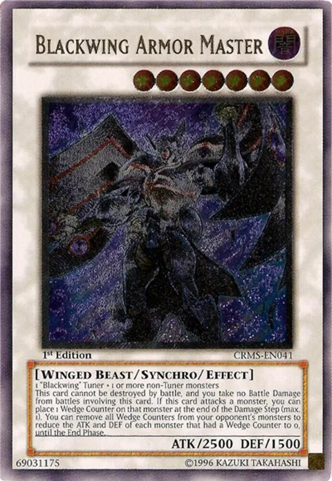 Blackwing Armor Master Ultimate Rare CRMS-EN041 Unlimited Yu-Gi-Oh card from Crimson Crisis