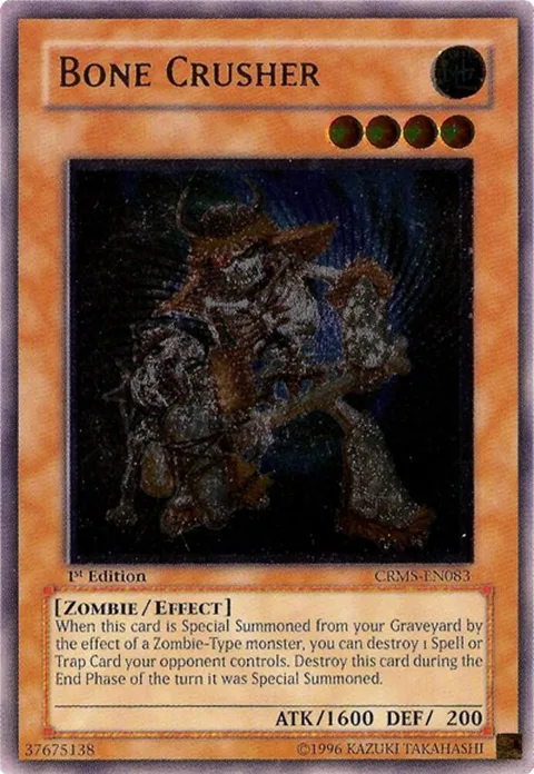 Bone Crusher Ultimate Rare CRMS-EN083 1st Edition Yu-Gi-Oh card from Crimson Crisis