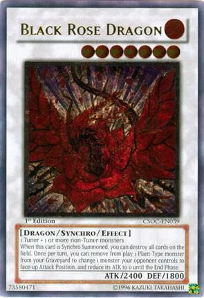 Black Rose Dragon Ultimate Rare CSOC-EN039 Unlimited Yu-Gi-Oh card from Crossroads of Chaos