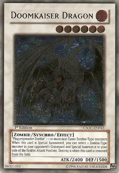 Doomkaiser Dragon Ultimate Rare CSOC-EN043 Unlimited Yu-Gi-Oh card from Crossroads of Chaos