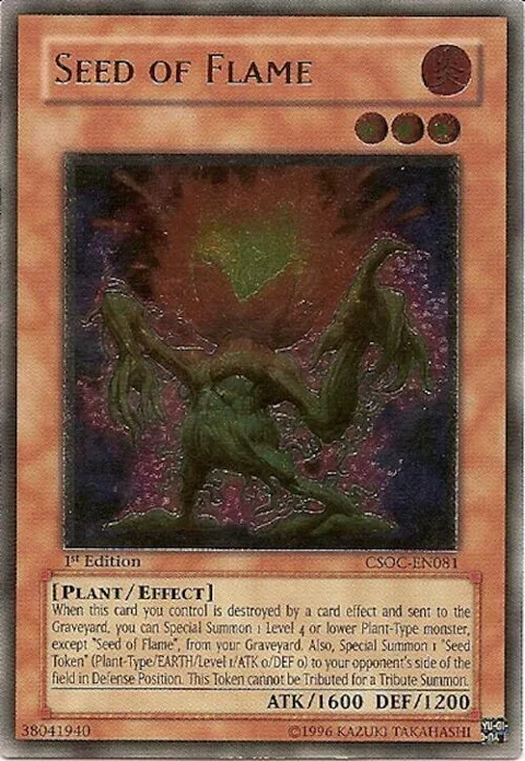 Seed of Flame Ultimate Rare CSOC-EN081 Unlimited Yu-Gi-Oh card from Crossroads of Chaos
