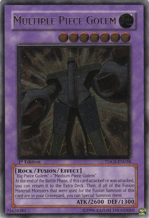 Multiple Piece Golem Ultimate Rare TDGS-EN038 Unlimited Yu-Gi-Oh card from The Duelist Genesis