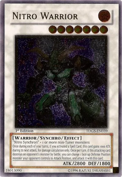 Nitro Warrior Ultimate Rare TDGS-EN039 Unlimited Yu-Gi-Oh card from The Duelist Genesis