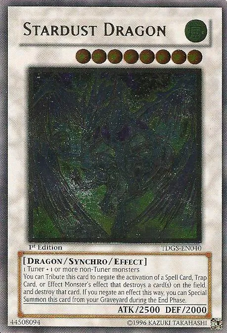 Stardust Dragon Ultimate Rare TDGS-EN040 1st Edition Yu-Gi-Oh card from The Duelist Genesis