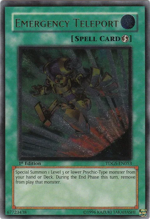 Emergency Teleport Ultimate Rare TDGS-EN053 Unlimited Yu-Gi-Oh card from The Duelist Genesis