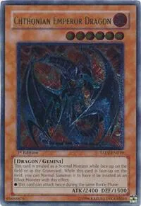 Chthonian Emperor Dragon Ultimate Rare TAEV-EN019 1st Edition Yu-Gi-Oh card from Tactical Evolution
