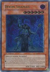 Doom Shaman Ultimate Rare TAEV-EN025 Unlimited Yu-Gi-Oh card from Tactical Evolution