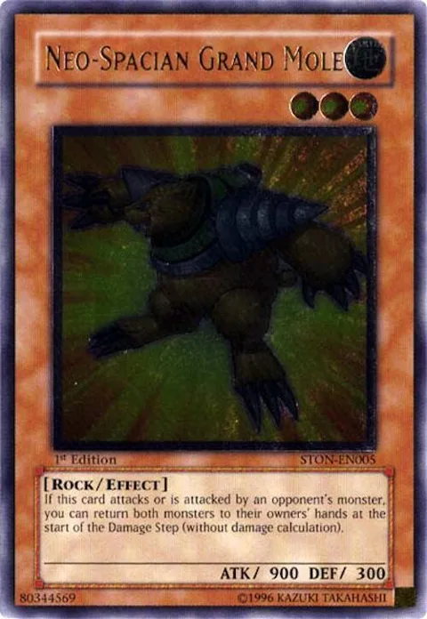 Neo-Spacian Grand Mole Ultimate Rare STON-EN005 1st Edition Yu-Gi-Oh card from Strike of Neos