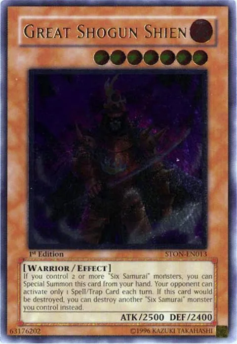 Great Shogun Shien Ultimate Rare STON-EN013 Yu-Gi-Oh card from Strike of Neos