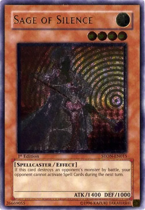Sage of Silence Ultimate Rare STON-EN015 Unlimited Yu-Gi-Oh card from Strike of Neos