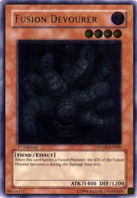 Fusion Devourer Ultimate Rare STON-EN020 Unlimited Yu-Gi-Oh card from Strike of Neos