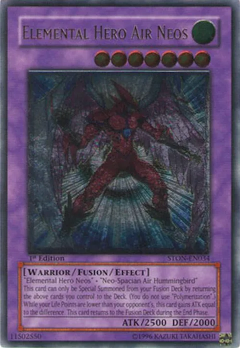 Elemental Hero Air Neos Ultimate Rare STON-EN034 1st Edition Yu-Gi-Oh card from Strike of Neos