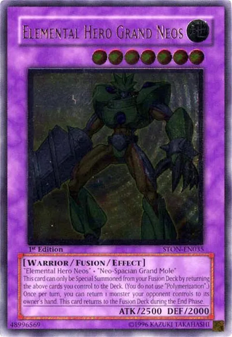 Elemental Hero Grand Neos Ultimate Rare STON-EN035 Unlimited Yu-Gi-Oh card from Strike of Neos
