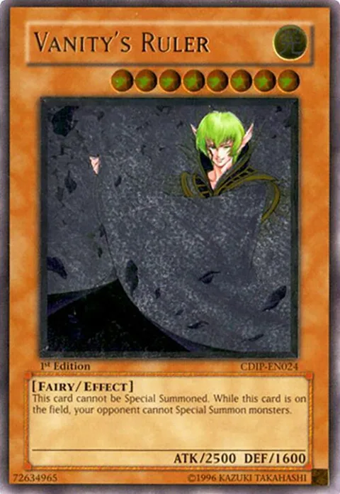Vanity's Ruler Ultimate Rare CDIP-EN024 1st Edition Yu-Gi-Oh card from Cyberdark Impact