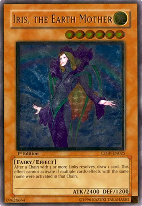 Iris, the Earth Mother Ultimate Rare CDIP-EN025 Unlimited Yu-Gi-Oh card from Cyberdark Impact