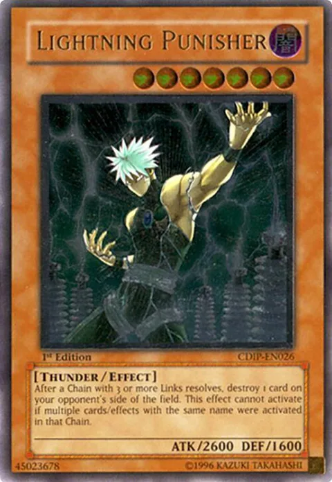 Lightning Punisher Ultimate Rare CDIP-EN026 1st Edition Yu-Gi-Oh card from Cyberdark Impact