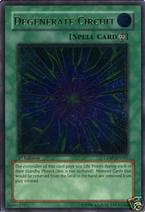 Degenerate Circuit Ultimate Rare CDIP-EN047 1st Edition Yu-Gi-Oh card from Cyberdark Impact