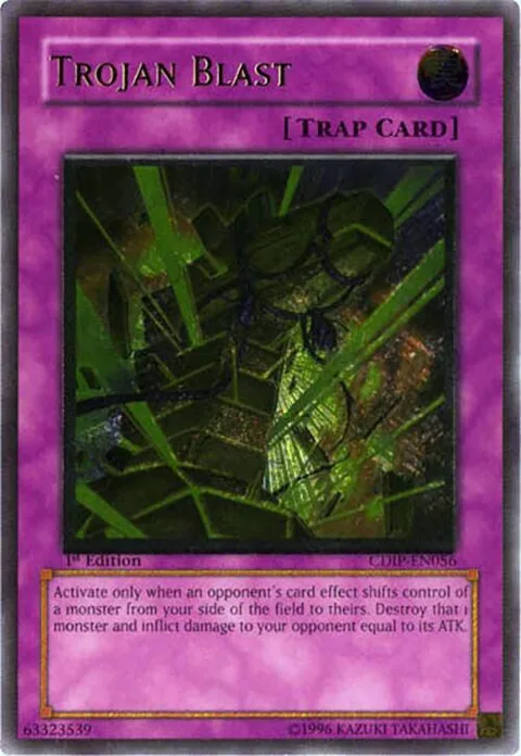 Trojan Blast Ultimate Rare CDIP-EN056 Yu-Gi-Oh card from Cyberdark Impact