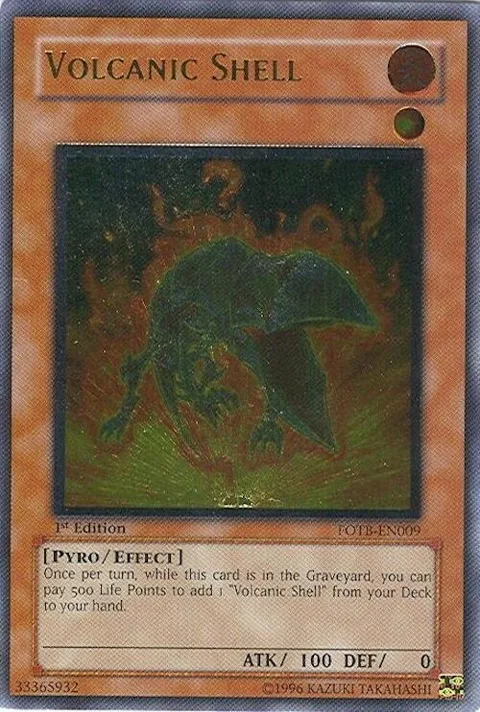 Volcanic Shell Ultimate Rare FOTB-EN009 Unlimited Yu-Gi-Oh card from Force of the Breaker