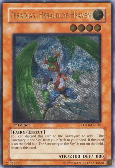 Zeradias, Herald of Heaven Ultimate Rare FOTB-EN018 Unlimited Yu-Gi-Oh card from Force of the Breaker