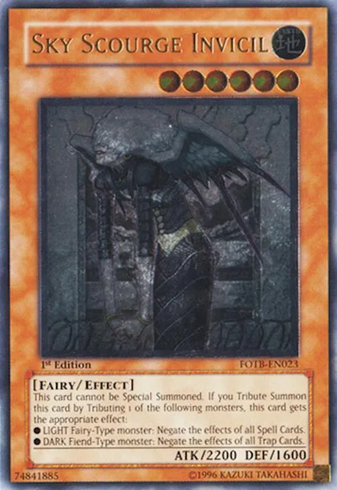 Sky Scourge Invicil Ultimate Rare FOTB-EN023 Unlimited Yu-Gi-Oh card from Force of the Breaker