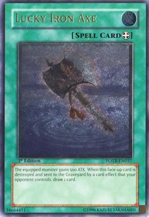 Lucky Iron Axe Ultimate Rare FOTB-EN037 1st Edition Yu-Gi-Oh card from Force of the Breaker