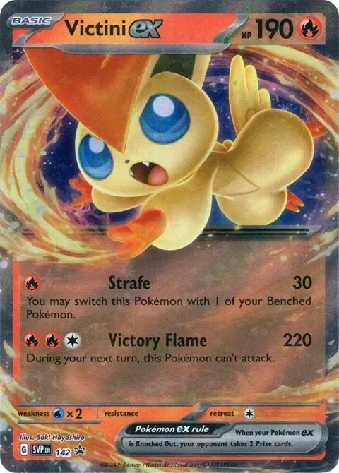 Victini ex #142 Holofoil Pokémon card from Scarlet & Violet Promo Cards
