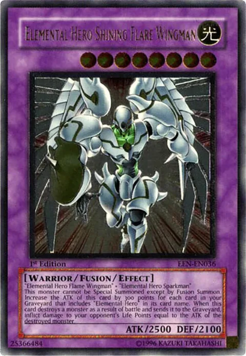 Elemental Hero Shining Flare Wingman Ultimate Rare EEN-EN036 Unlimited Yu-Gi-Oh card from Elemental Energy