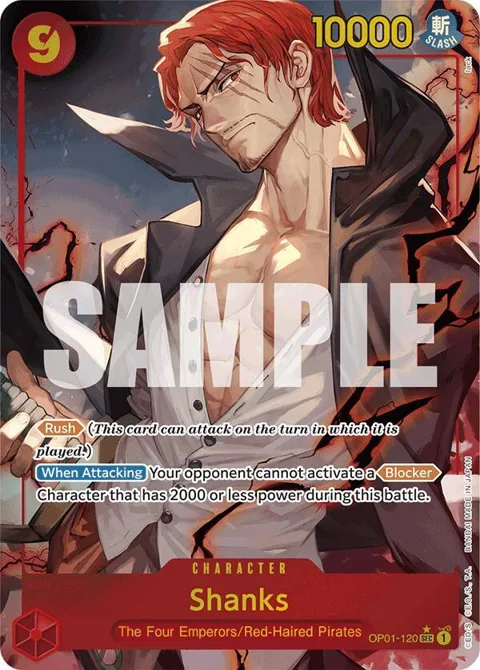 Shanks Alt Art OP01-120 One Piece card from Premium Booster -The Best-