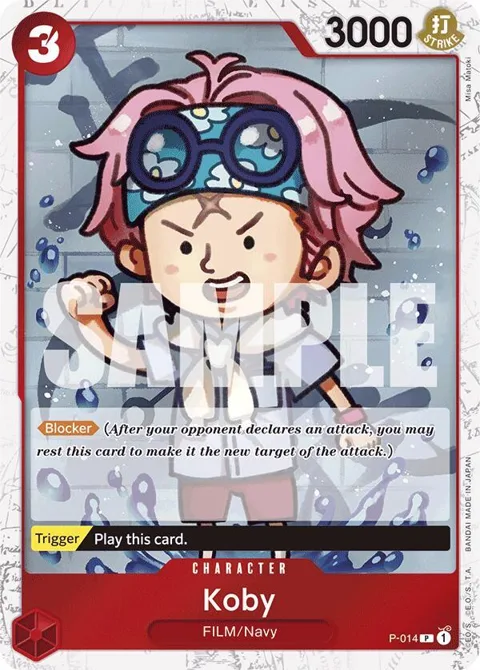 Koby Jolly Roger Foil P-014 One Piece card from Premium Booster -The Best-