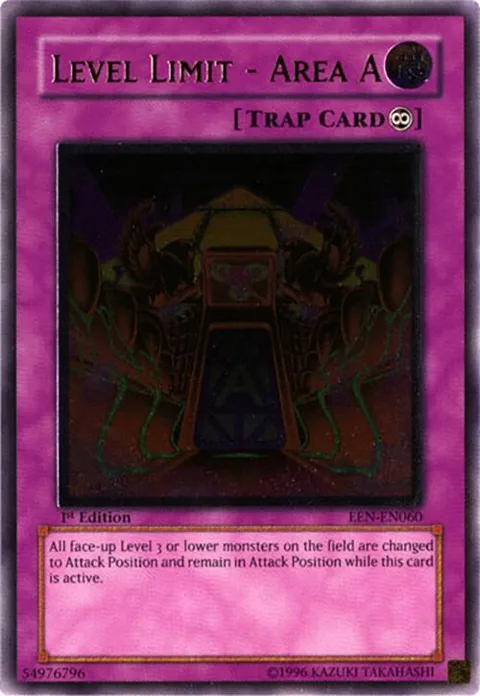 Level Limit - Area A Ultimate Rare EEN-EN060 1st Edition Yu-Gi-Oh card from Elemental Energy
