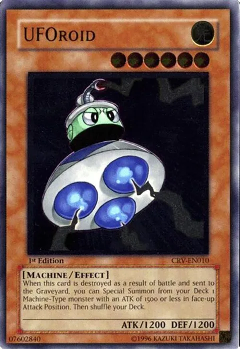 UFOroid Ultimate Rare CRV-EN010 Unlimited Yu-Gi-Oh card from Cybernetic Revolution