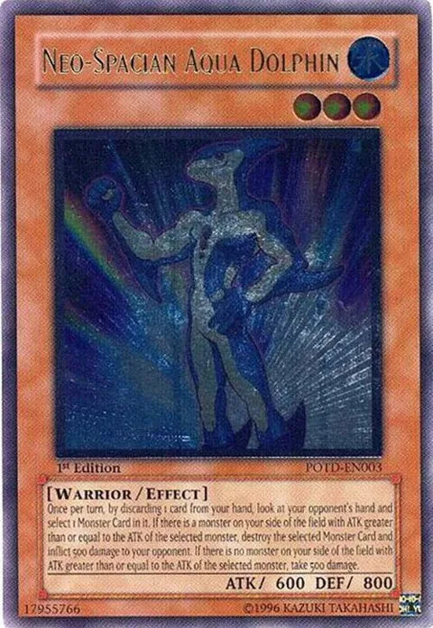Neo-Spacian Aqua Dolphin Ultimate Rare POTD-EN003 1st Edition Yu-Gi-Oh card from Power of the Duelist