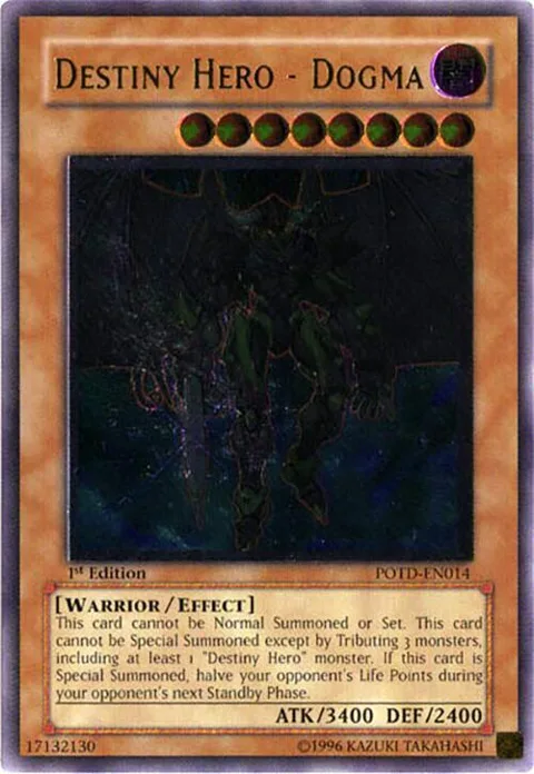 Destiny Hero - Dogma Ultimate Rare POTD-EN014 Unlimited Yu-Gi-Oh card from Power of the Duelist