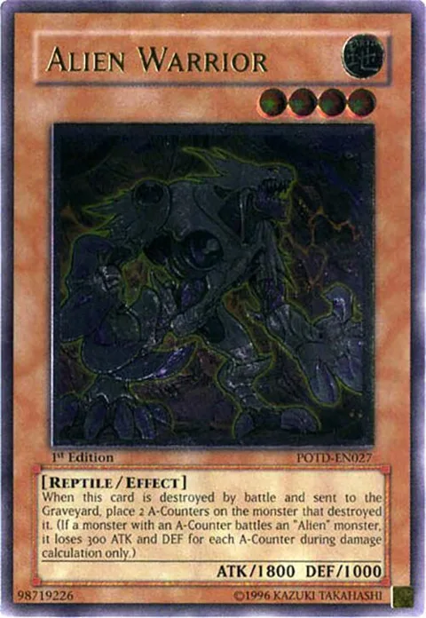 Alien Warrior Ultimate Rare POTD-EN027 1st Edition Yu-Gi-Oh card from Power of the Duelist