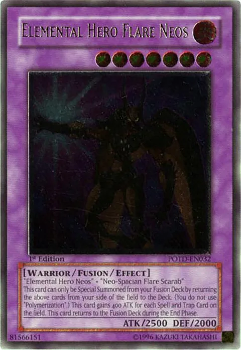 Elemental Hero Flare Neos Ultimate Rare POTD-EN032 1st Edition Yu-Gi-Oh card from Power of the Duelist