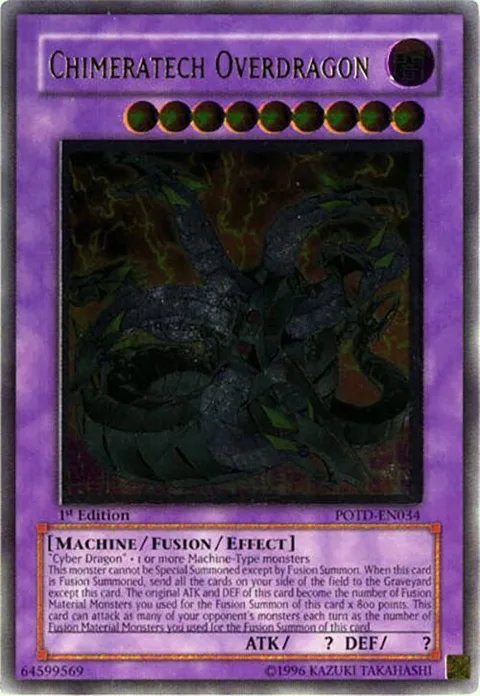 Chimeratech Overdragon Ultimate Rare POTD-EN034 Yu-Gi-Oh card from Power of the Duelist
