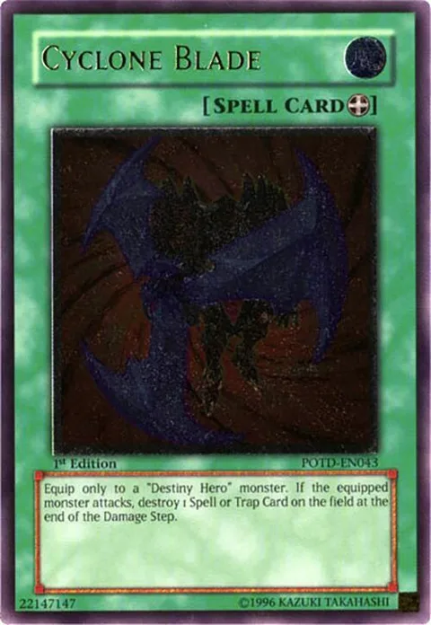 Cyclone Blade Ultimate Rare POTD-EN043 Unlimited Yu-Gi-Oh card from Power of the Duelist