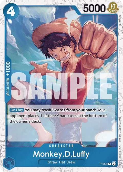 Monkey.D.Luffy Jolly Roger Foil P-055 One Piece card from Premium Booster -The Best-