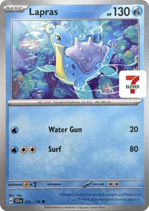 Lapras 7-Eleven Promo #031/142 Pokémon card from Miscellaneous Cards & Products