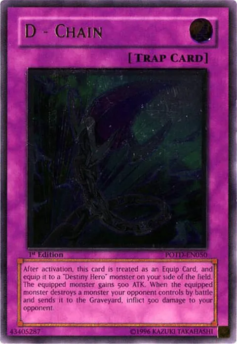 D - Chain Ultimate Rare POTD-EN050 1st Edition Yu-Gi-Oh card from Power of the Duelist