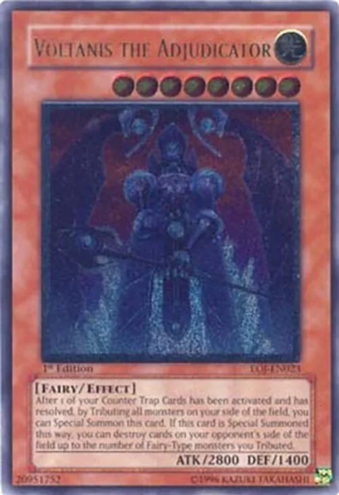Voltanis the Adjudicator Ultimate Rare EOJ-EN023 1st Edition Yu-Gi-Oh card from Enemy of Justice
