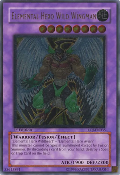 Elemental Hero Wild Wingman Ultimate Rare EOJ-EN035 Yu-Gi-Oh card from Enemy of Justice