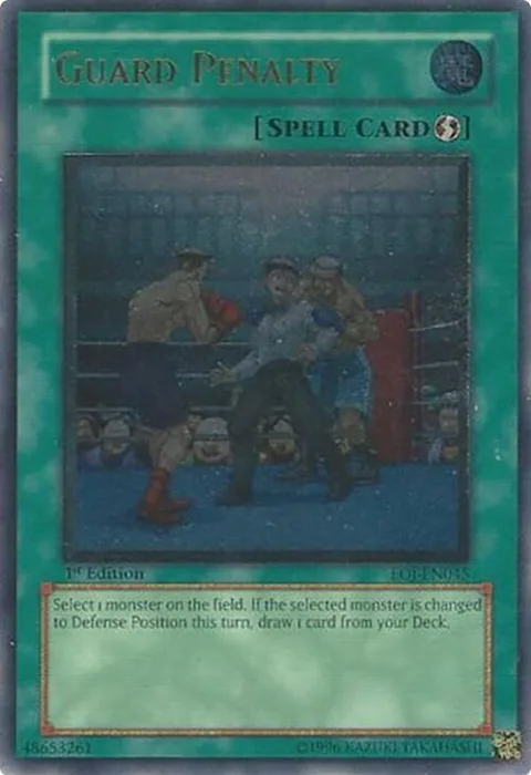 Guard Penalty Ultimate Rare EOJ-EN045 1st Edition Yu-Gi-Oh card from Enemy of Justice