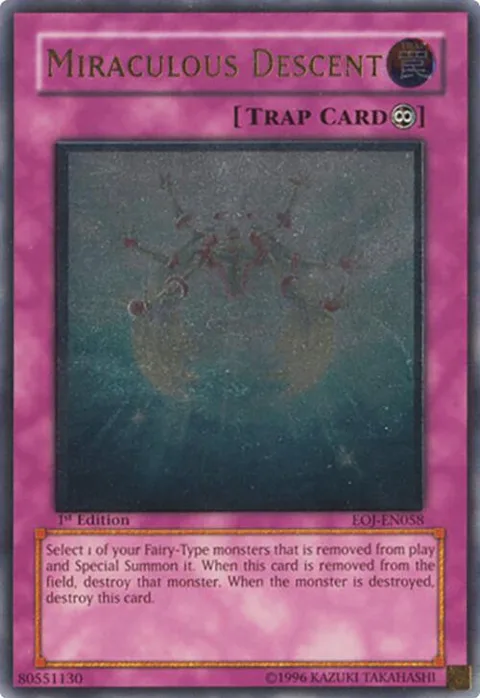 Miraculous Descent Ultimate Rare EOJ-EN058 1st Edition Yu-Gi-Oh card from Enemy of Justice