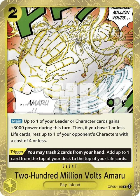 Two-Hundred Million Volts Amaru Jolly Roger Foil OP05-115 One Piece card from Premium Booster -The Best-