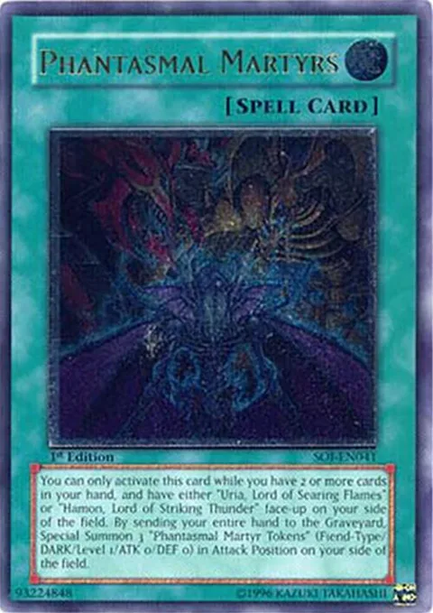 Phantasmal Martyrs Ultimate Rare SOI-EN041 1st Edition Yu-Gi-Oh card from Shadow of Infinity
