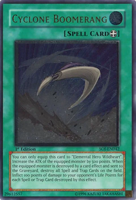 Cyclone Boomerang Ultimate Rare SOI-EN042 Unlimited Yu-Gi-Oh card from Shadow of Infinity