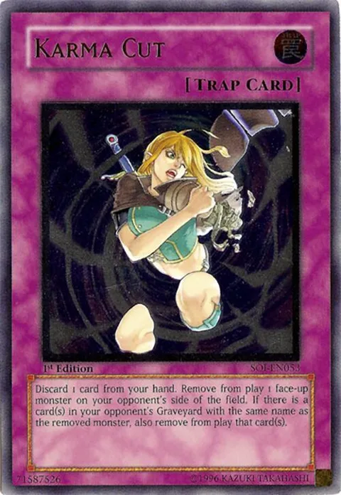 Karma Cut Ultimate Rare SOI-EN053 Unlimited Yu-Gi-Oh card from Shadow of Infinity